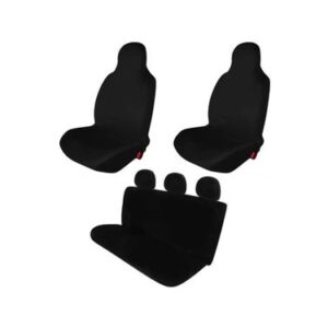 Siyah Düz Servis Kılıfı Ön Arka Set